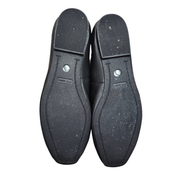 Steve Madden Black Leather Ballet Flats Women 7.5M Bow Classic Comfort Shoes - Picture 7 of 9